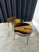 Switch Coffee set Epoxide resin walnut wood - 3 unique pieces with a clear resin look - Elite Wood - Live edge dining table 3 image