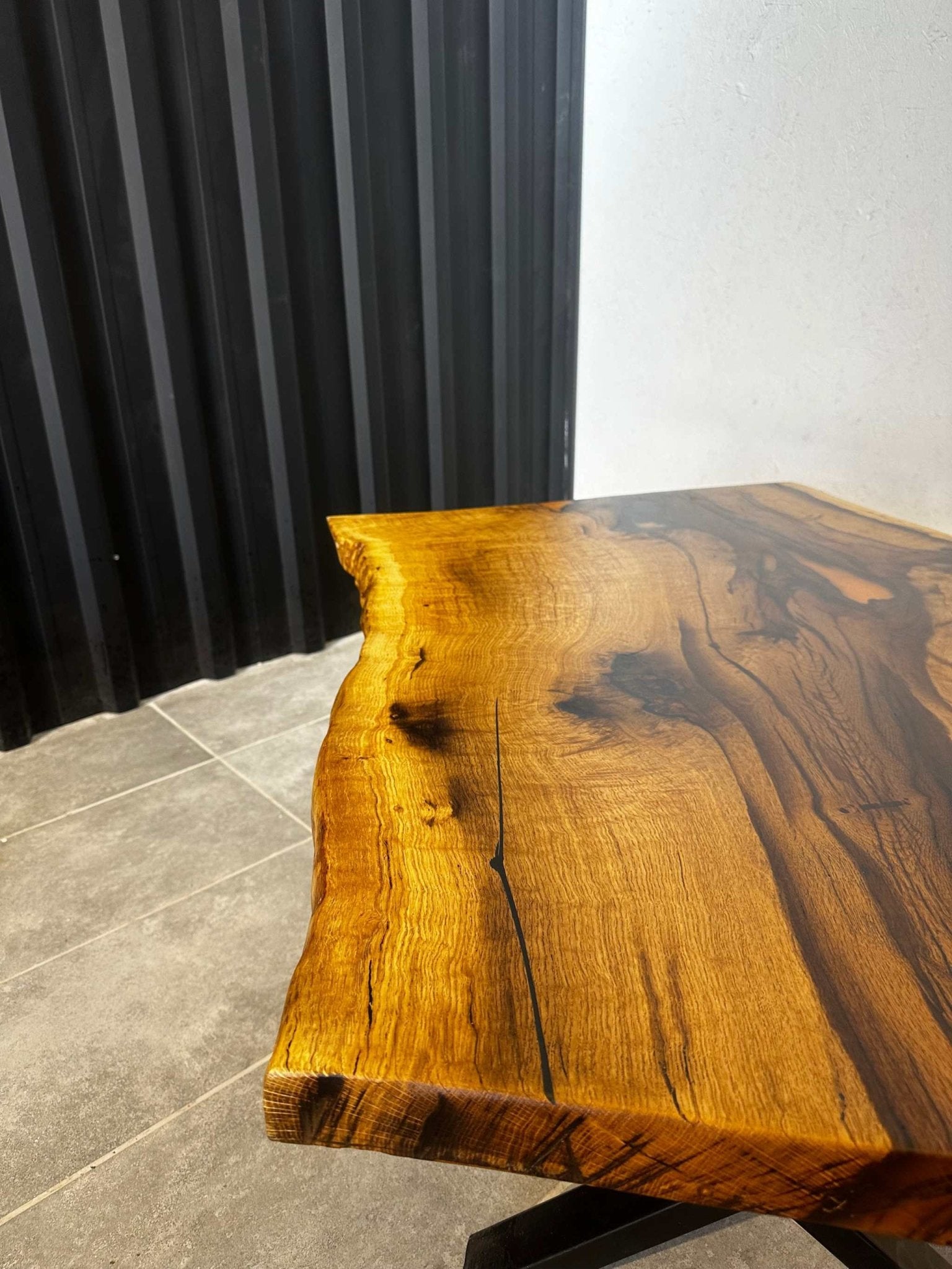 Coffee table Epoxy resin oak - 120x70 cm - orange resin