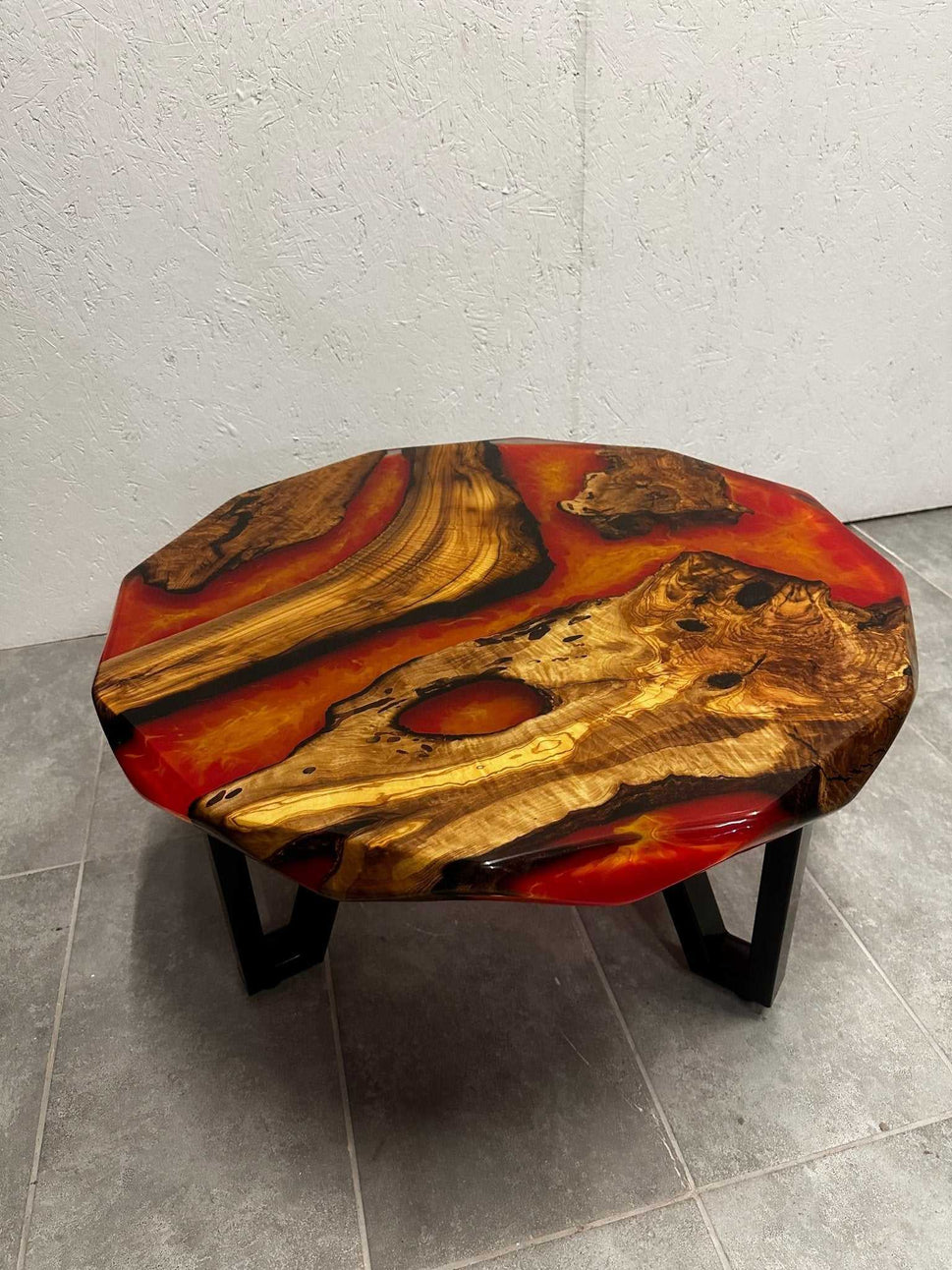 Coffee table Epoxy resin olive around 80 cm-EW-MT-003