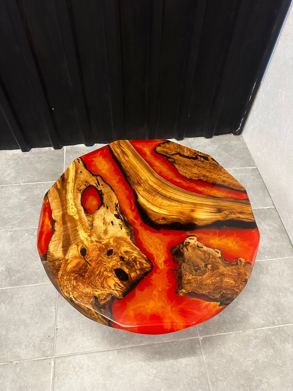 Coffee table Epoxy resin olive around 80 cm-EW-MT-003