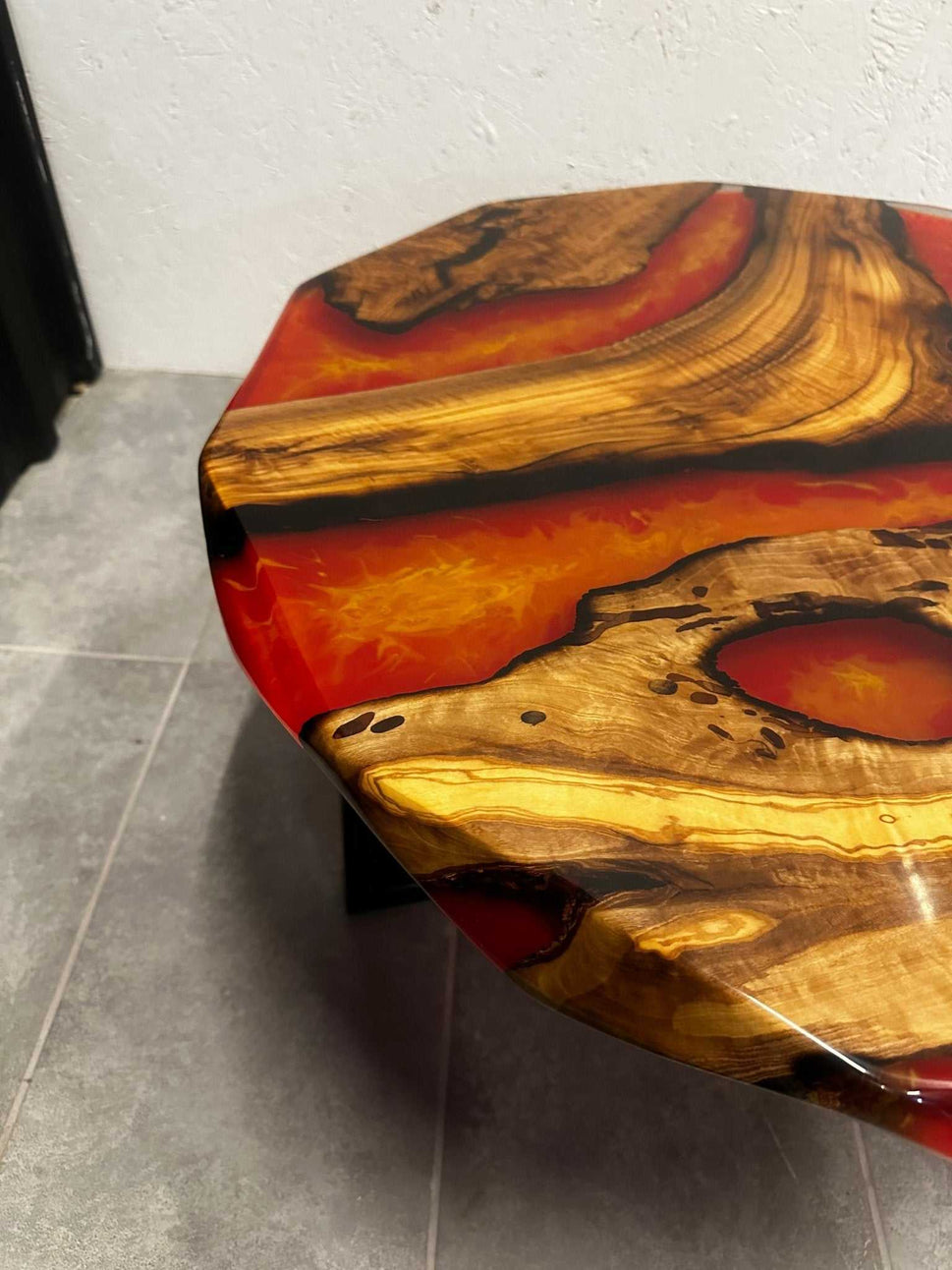 Coffee table Epoxy resin olive around 80 cm-EW-MT-003