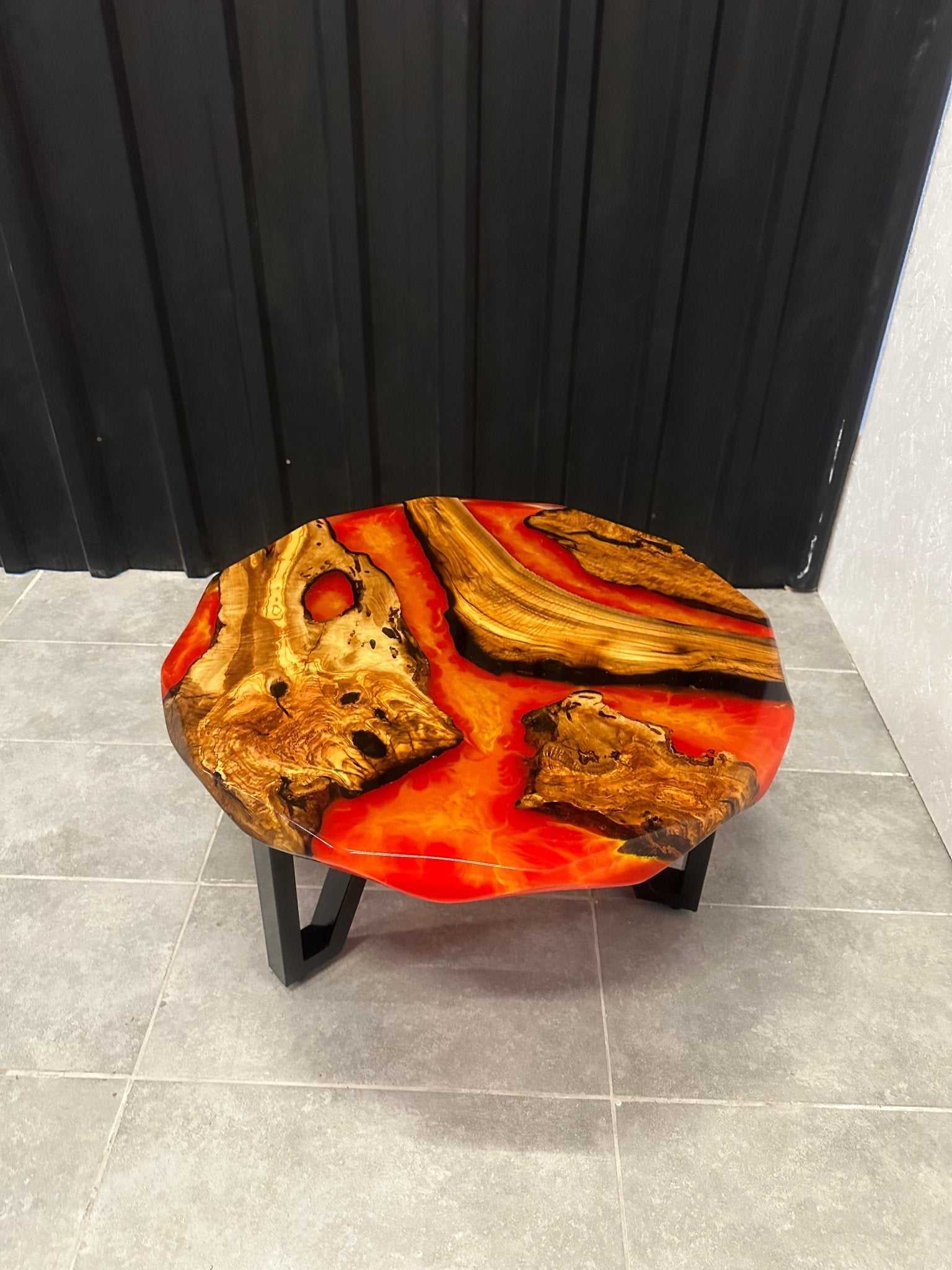 Coffee table Epoxy resin olive around 80 cm-EW-MT-003