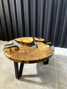 Switch Coffee table plate Epoxy resin walnut around - 80 cm - Elite Wood - coffee table 2 image