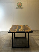Switch Dining table epoxy resin walnut River Table 180 × 90 cm with X frame - Elite Wood - Live edge dining table 2 image