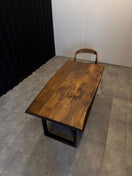Switch Dining table walnut solid wood - designer table with tree edge &amp; steel frame - Elite Wood - Live edge dining table 2 image