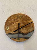 Switch Live Edge Clock Epoxy Resin Gray - Design Clock with Natural Edge - Elite Wood - clock 2 image