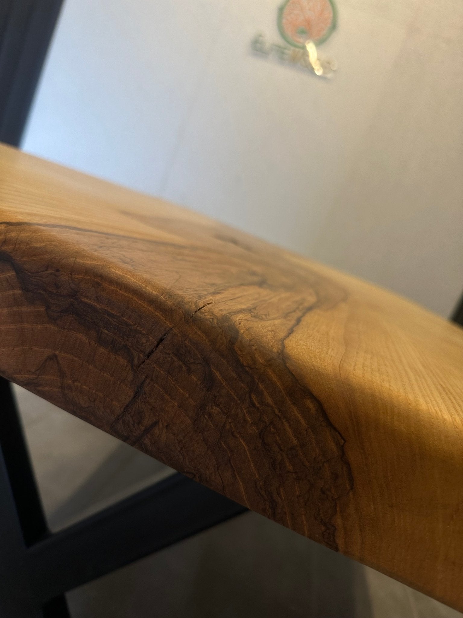 Live edge dining table  chestnut wood - solid wood with tree edge & x frame