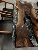 Switch Live edge dining table epoxy resin walnut 160x80 - clear resin - Elite Wood - Live edge dining table 3 image