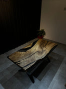 Switch Live edge dining table epoxy resin walnut 160x80 - solid wood table with black resin - Elite Wood - Live edge dining table 3 image