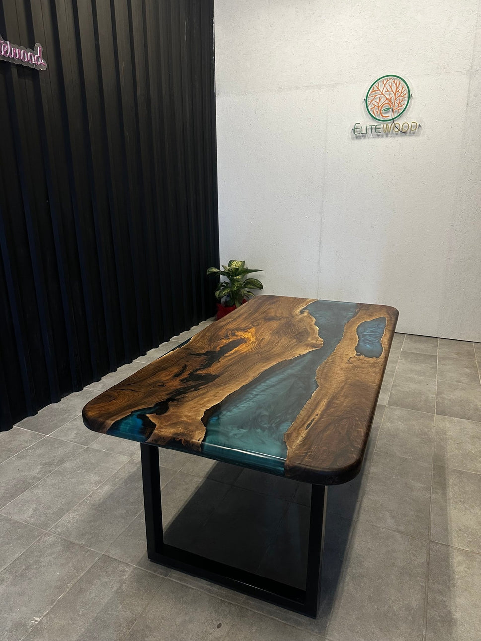 Live edge dining Table epoxy walnut 180x90 - Handmade River Table
