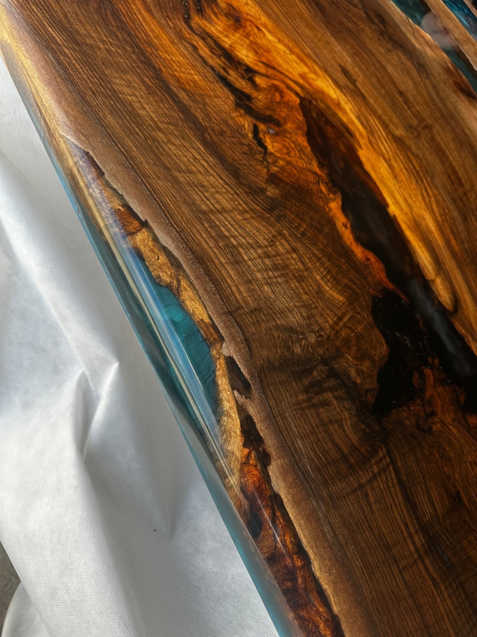 Live edge dining Table epoxy walnut 180x90 - Handmade River Table