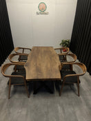 Switch Live edge dining table oak solid wood - tree edge &amp; black metal frame - Elite Wood - Live edge dining table 2 image