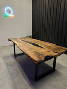 Switch Live edge dining table walnut 240x110 - handmade unique table with black river - Elite Wood - Live edge dining table 3 image