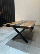 Switch Walnut Coffee Table with Black Epoxy 120x65 cm – Handmade, with Metal Base - Elite Wood - coffee table 2 image