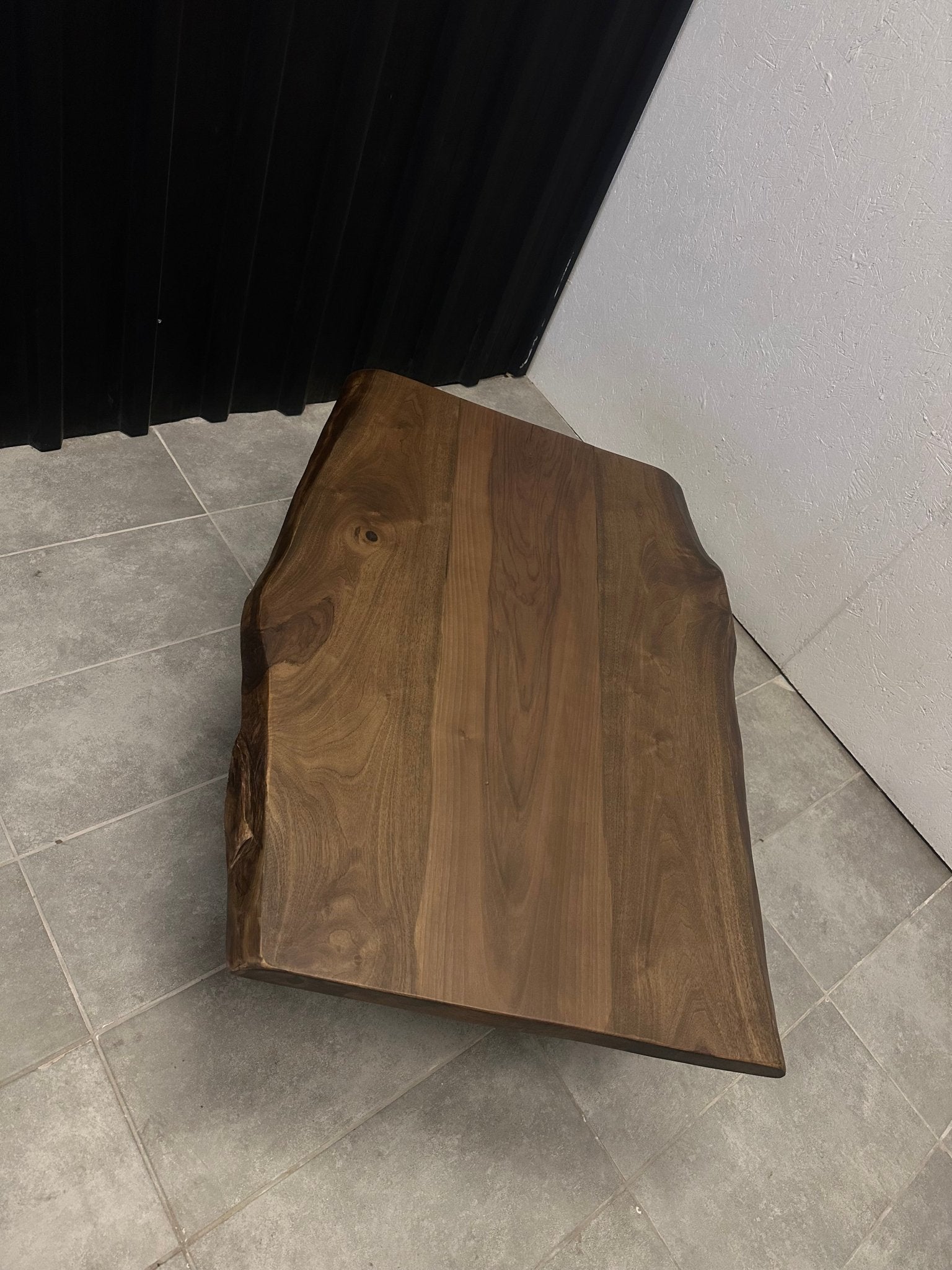 Walnut Solid Wood Table with Cross Base
